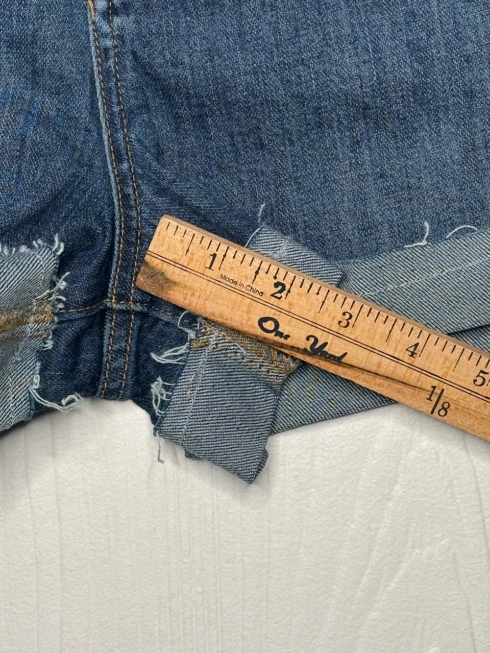 Anthropologie Midnight Blue Rolled Cuff Denim Shorts - Picture 7 of 8